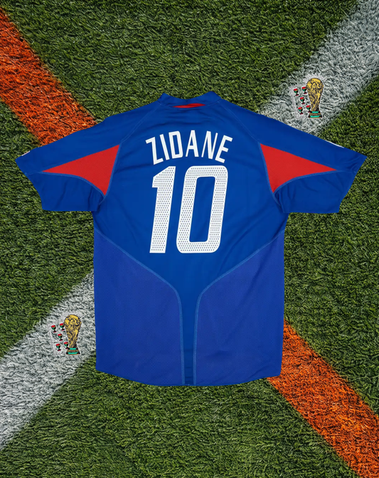 France 2002–2004 Home Jersey – Red Chest Band Edition | Zidane #10