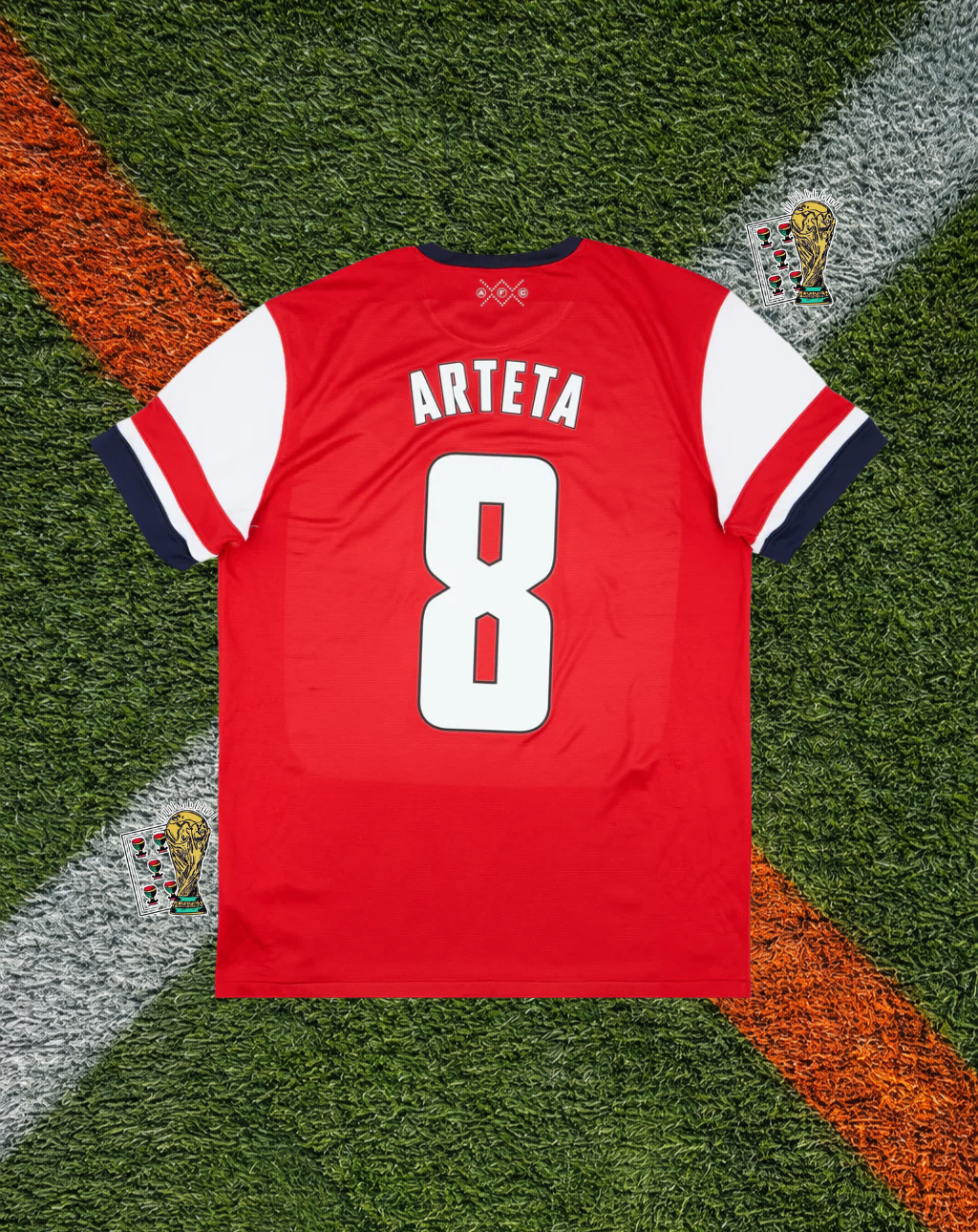 Arsenal FC 2012–14 Home Arteta #8 – Nike Red & White Fly Emirates Classic Football Shirt