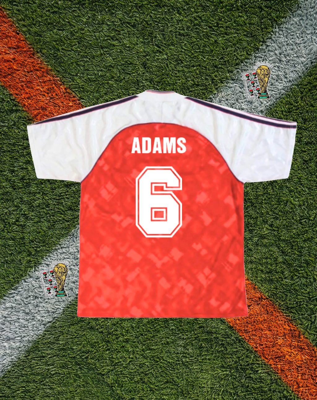 Arsenal FC 1990–92 Home Adams #6 – Adidas Red & White JVC Classic Football Shirt