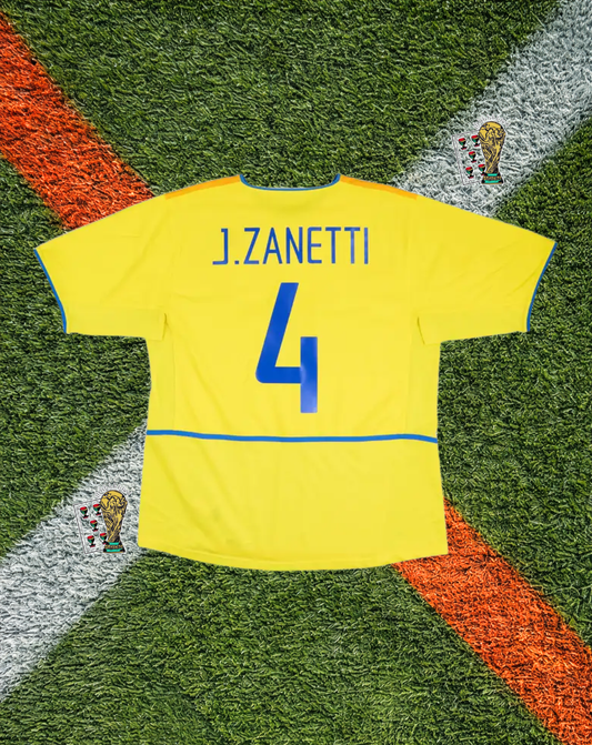 Inter Milan 2002-2003 Third Jersey –J. Zanetti #4- Nike "Yellow & Blue" Edition
