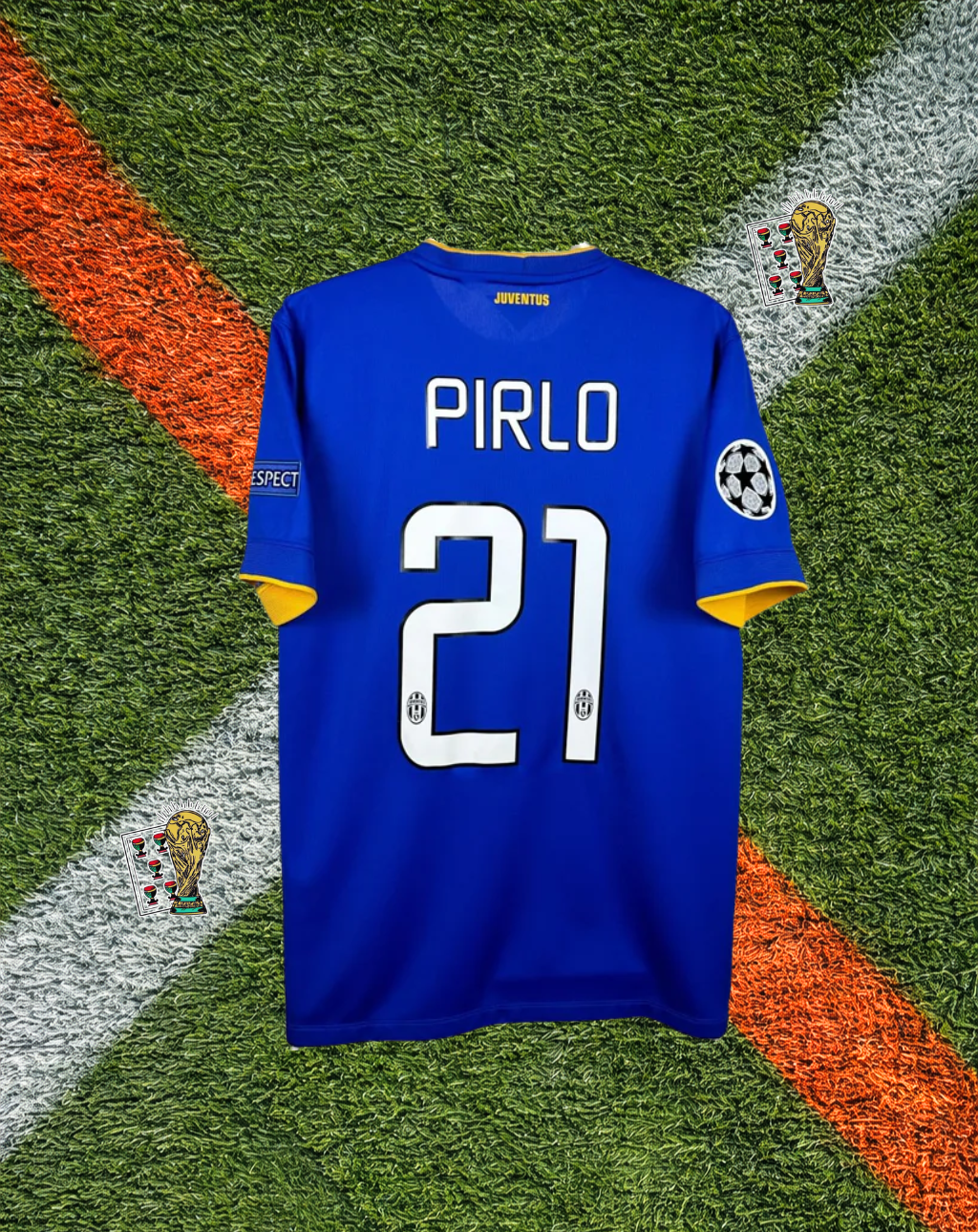 Juventus 2014–15 Away Pirlo #21 – Iconic Blue Nike Jeep-Sponsored Champions League Jersey