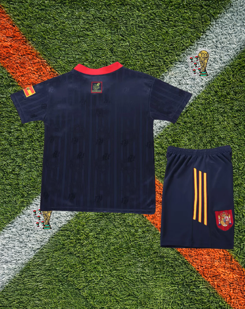 Spain 1996 Away Jersey – Navy Blue Base EURO 96 Edition- Kids Edition