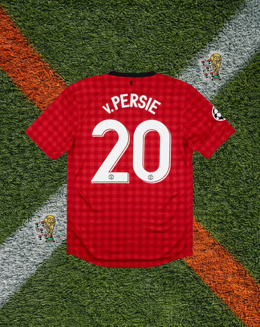 Manchester United 2012–13 Home V.Persie #20 – Nike Red Retro Football Jersey AON Vintage