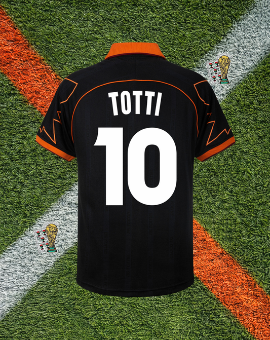 AS Roma 1999-2000 Third Jersey – Totti #10- Diadora "Black Lupetto Edition