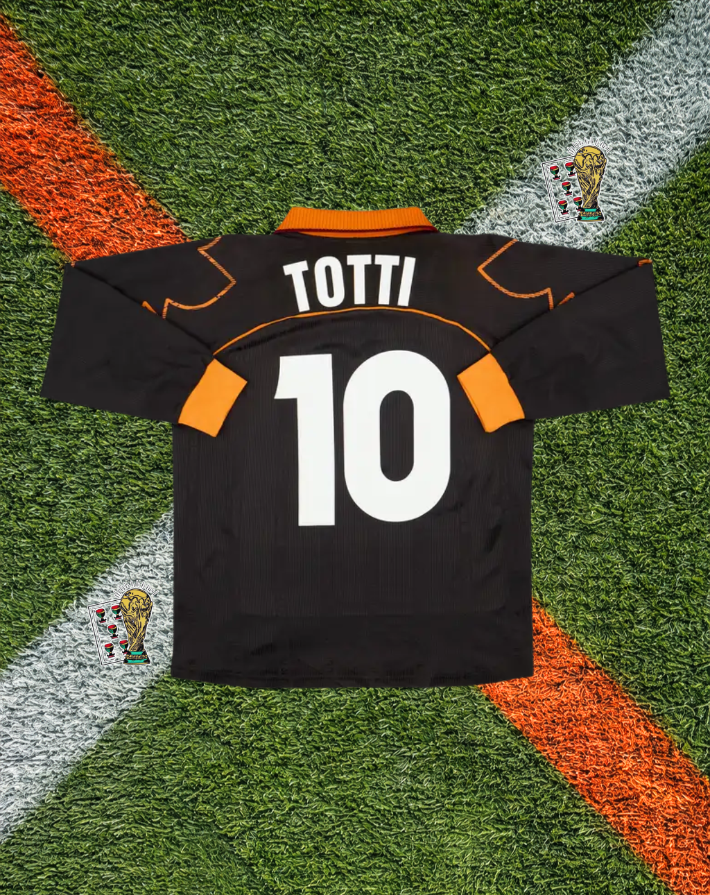 AS Roma 1999-2000 Third Jersey – Totti #10- Diadora "Black Lupetto - Long Sleeeve edition
