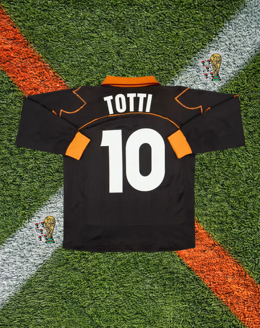 AS Roma 1999-2000 Third Jersey – Totti #10- Diadora "Black Lupetto - Long Sleeeve edition