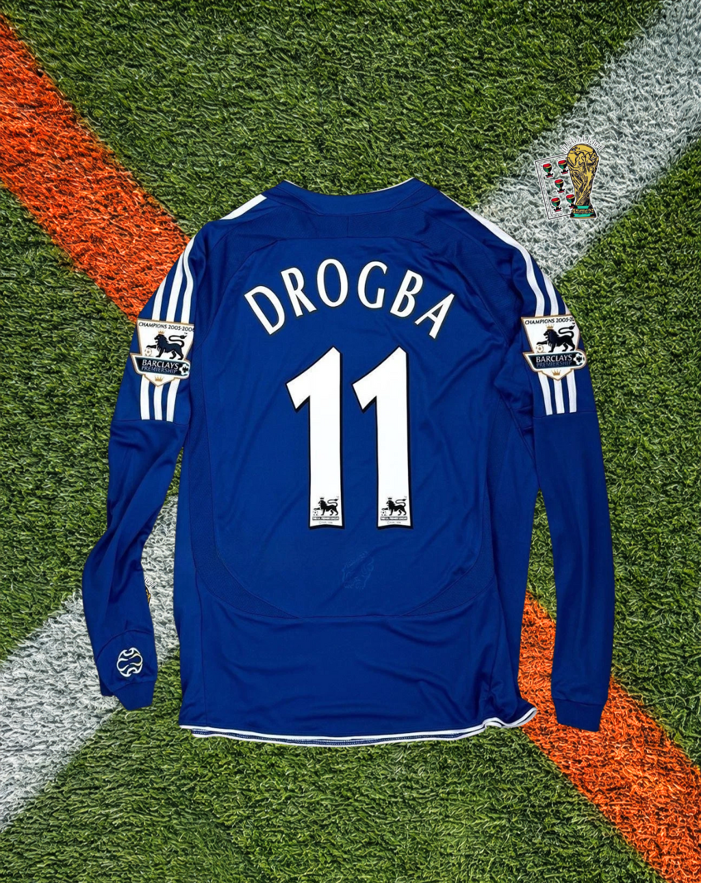 Chelsea 2006–07 Home Long Sleeve Jersey – Drogba #11 – Adidas Blue Samsung Mobile Edition