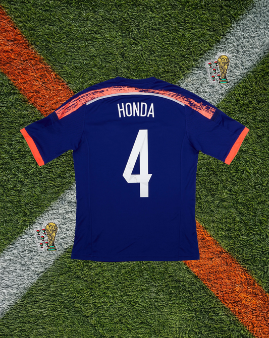 Japan 2013–15 Home Honda #4 Blue Adidas Classic Football Shirt