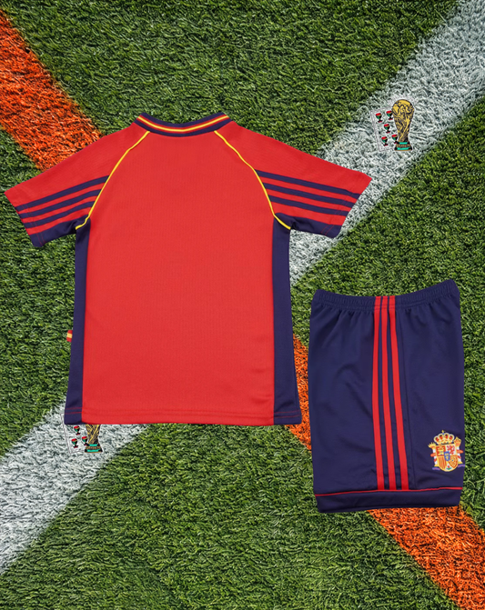 Spain 1998 Home Vintage World Cup Adidas Soccer Jersey – Retro La Roja - Kids Edition