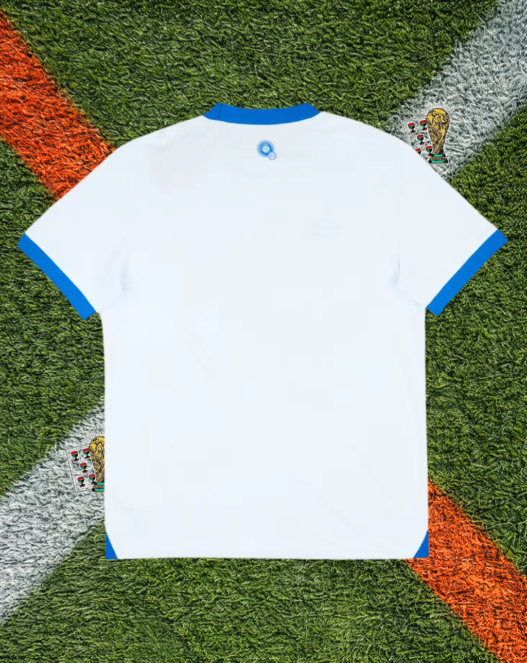 El Salvador 2025/2026 Away Jersey - Umbro Classic Pristine White Vibrant Sky Blue Trim Crew-Neck