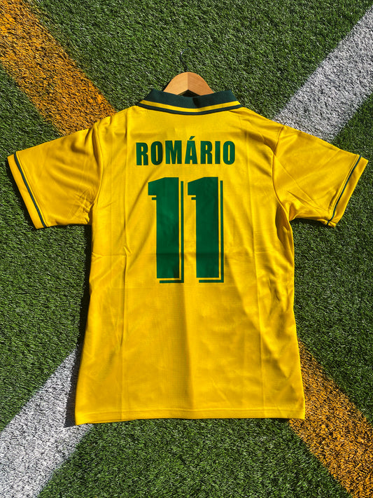 Brazil 1994 Home Jersey Romário #11 – World Cup Classic Yellow Umbro Vintage Football Shirt - Five Of Cups Official