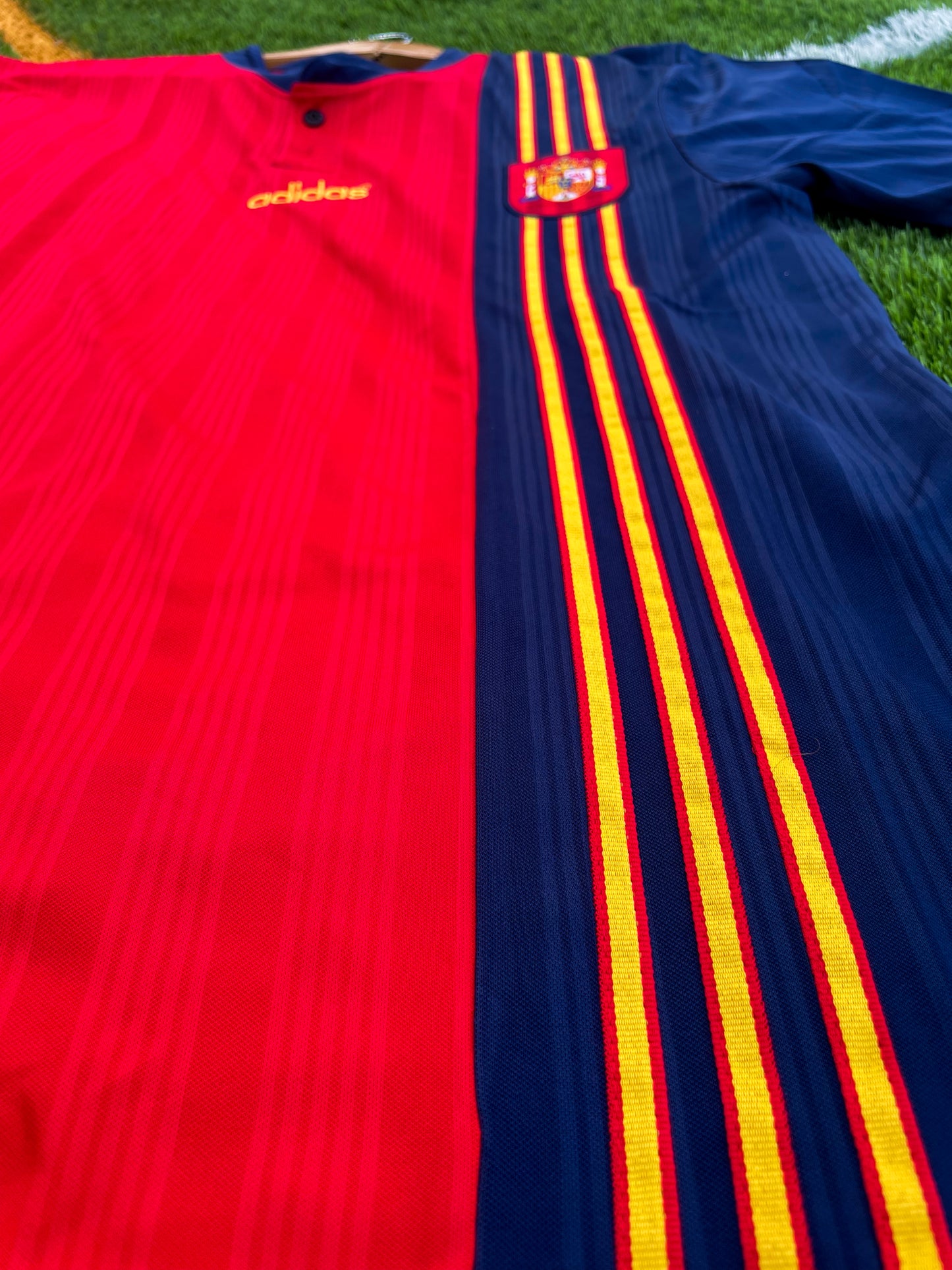 Spain 1996 Home Retro Euros Soccer Jersey – Vintage Adidas Football Shirt Classic European Tournament - Five Of Cups Official