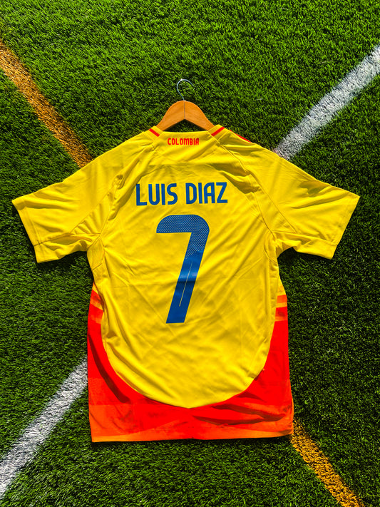 Colombia 2024 Home Luis Díaz #7 & James Rodríguez #10 Soccer Jersey – Copa América Final Edition by Adidas - Five Of Cups Official