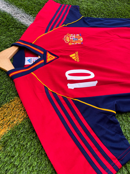 Spain 1998 Home Raúl #10 Vintage World Cup Adidas Soccer Jersey – Retro La Roja Classic - Five Of Cups Official