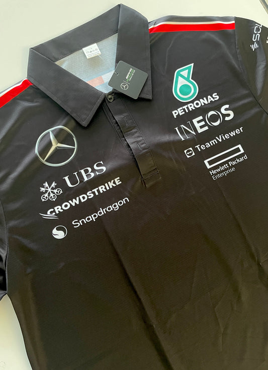 Mercedes Formula 1 Black Team Polo – Classic Silver Arrows Racing Design