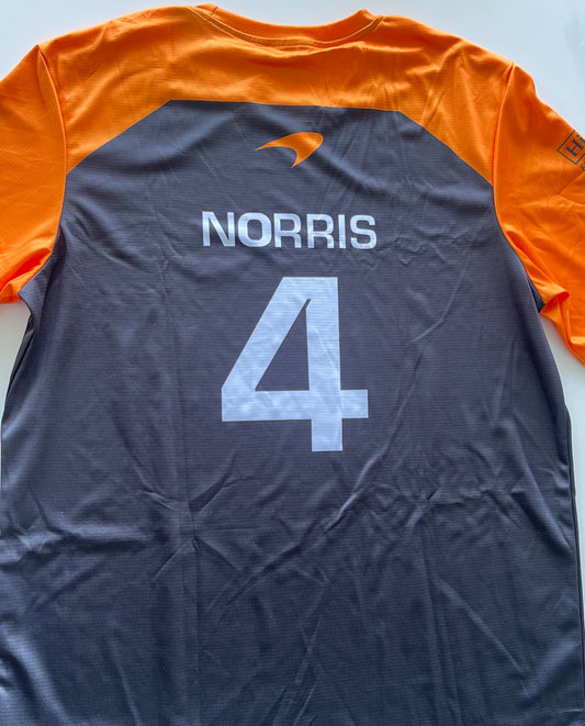 McLaren Formula 1 Black Jersey – Norris 4/ Piastri 81 - Orange Sleeves Racing Design