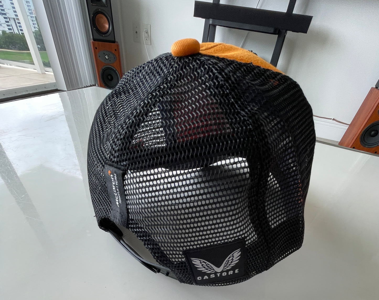 McLaren Formula 1 Papaya Orange & Black Racing Hat – Classic Trucker Cap Design