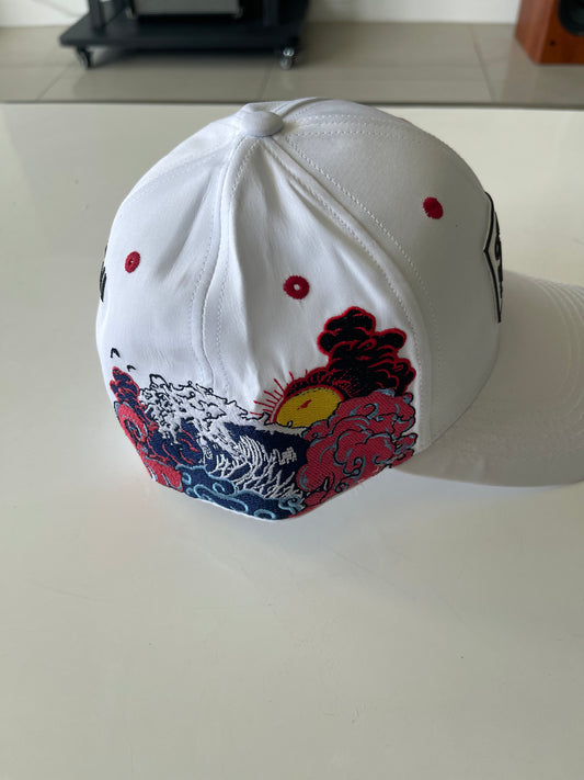 Red Bull Oracle Racing White Japanese Wave Design Hat – Formula 1 Team Cap