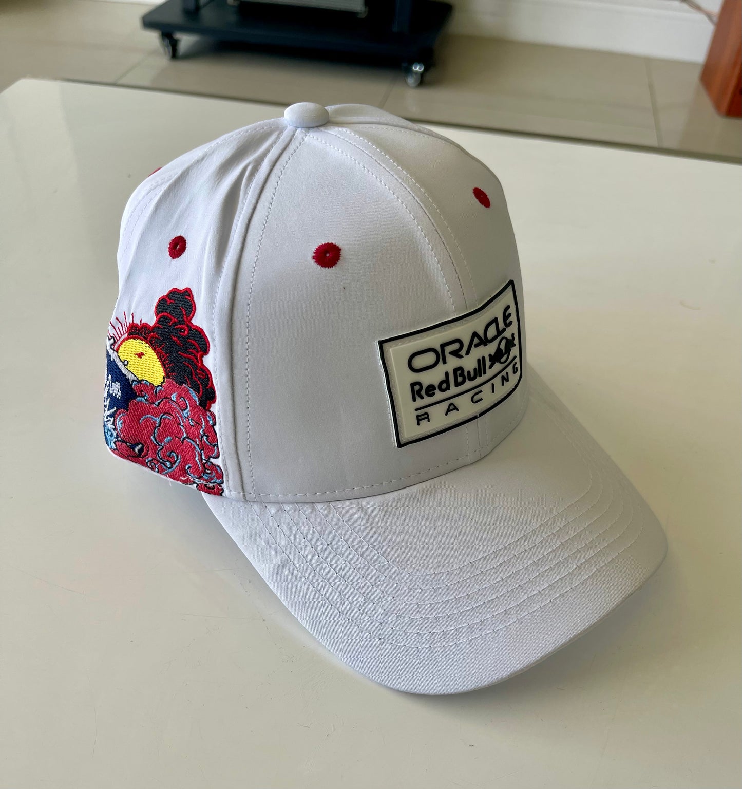Red Bull Oracle Racing White Japanese Wave Design Hat – Formula 1 Team Cap