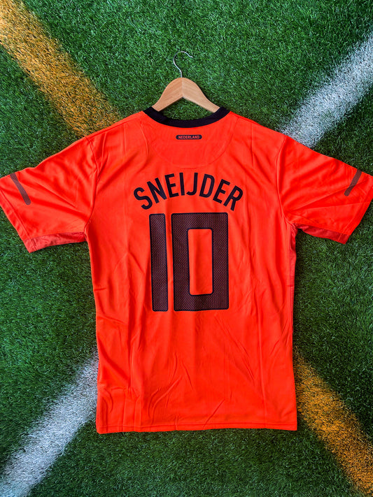 Netherlands 2010 Home Jersey Sneijder #10 – Iconic Orange Nike World Cup Final Football Shirt - Five Of Cups Official
