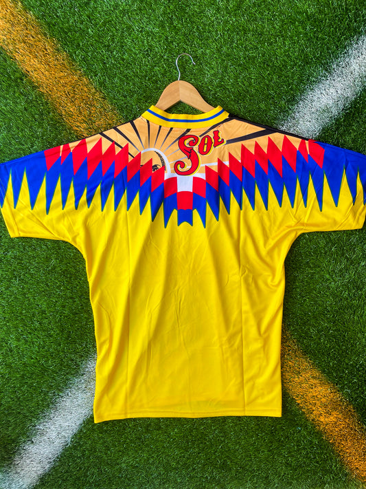 Club AmΓ©rica 1994/1995 Home Vintage Jersey β Classic Yellow with Coca-Cola Sponsor - Five Of Cups Official