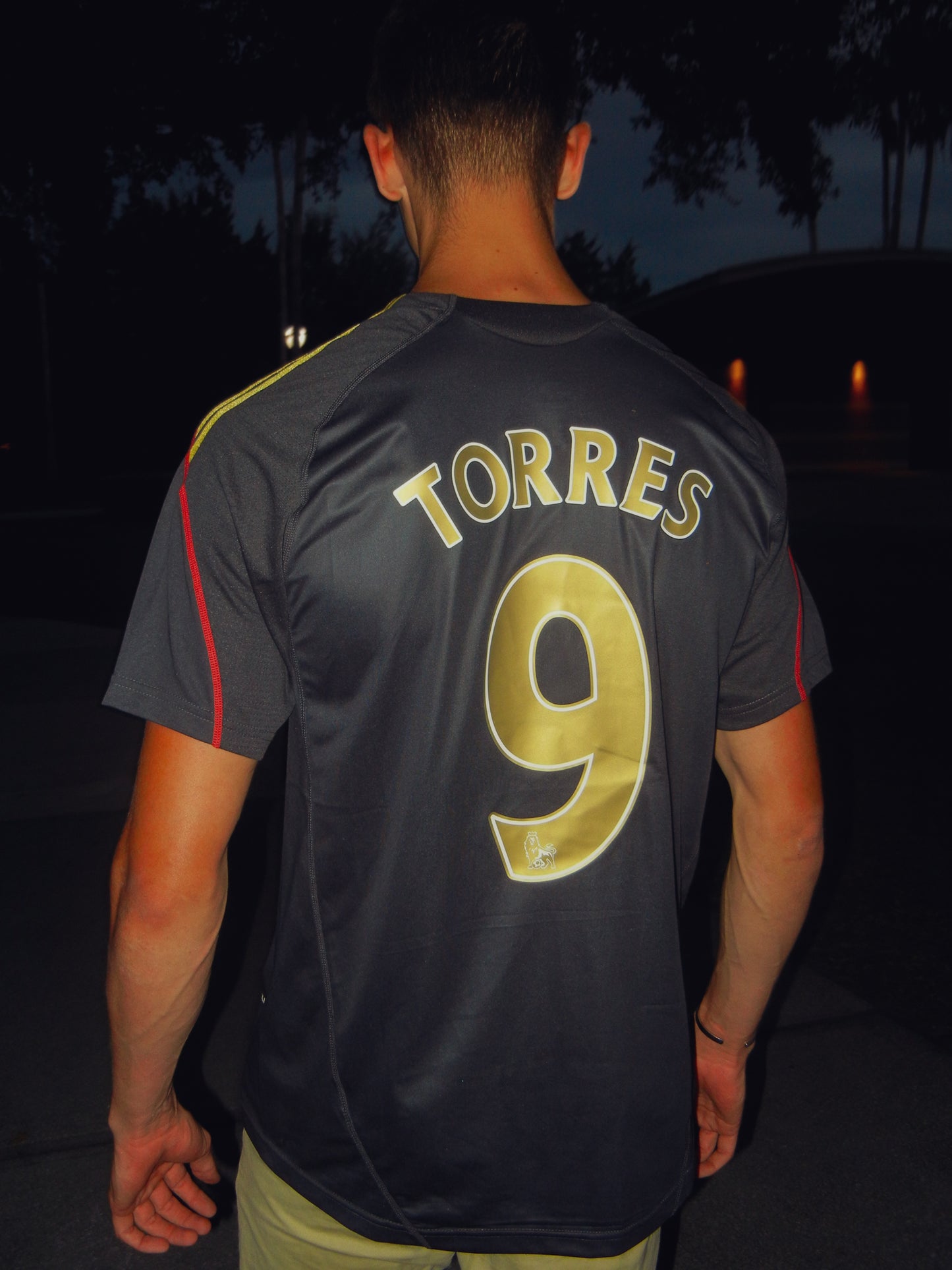 Liverpool 2007–2008 Third Jersey Torres #9 – Retro Black Adidas Premier League Football Shirt - Five Of Cups Official