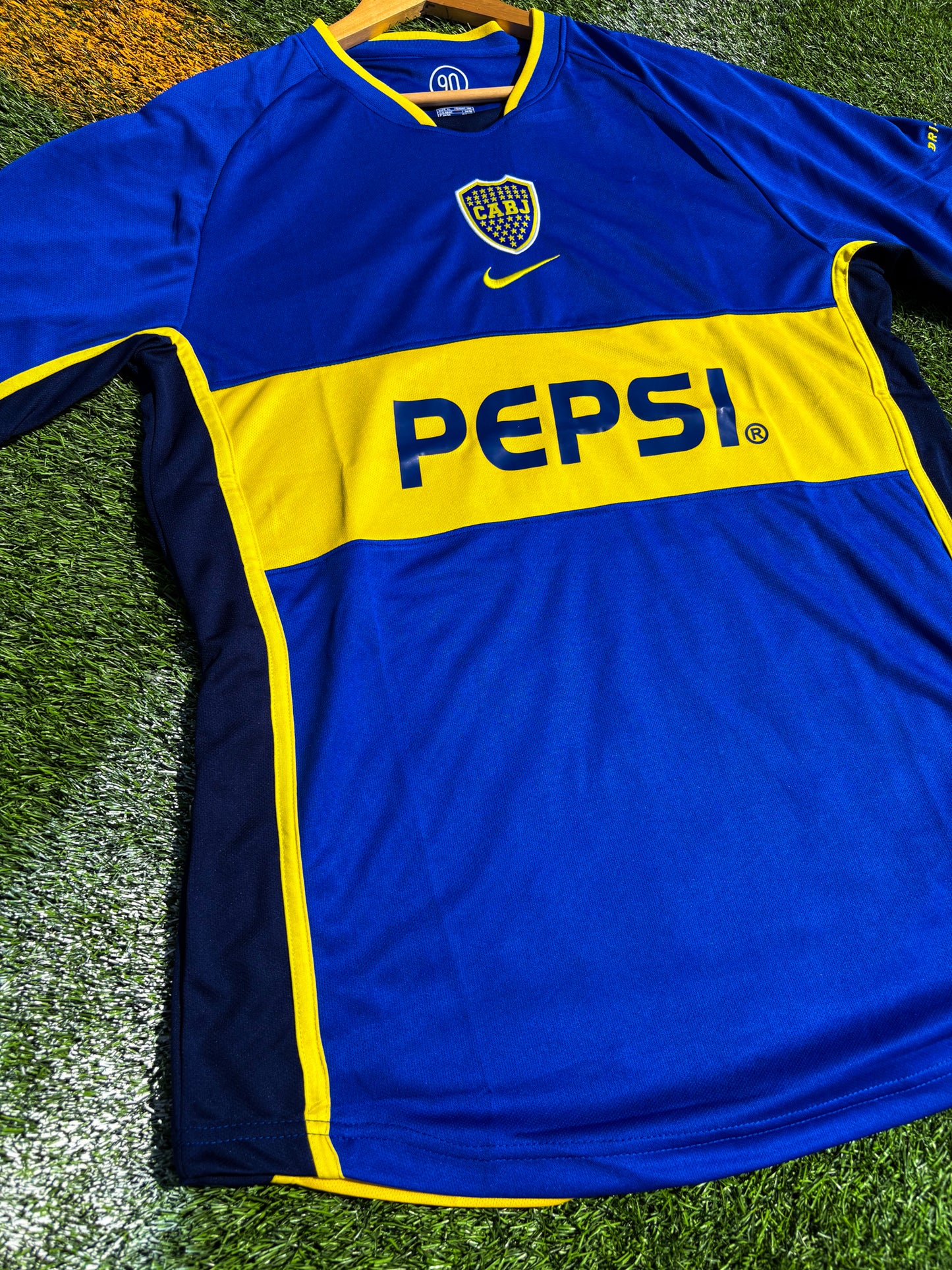 Boca Juniors 2001/2002 Home Jersey – Libertadores Champions Vintage Blue & Gold Classic - Five Of Cups Official