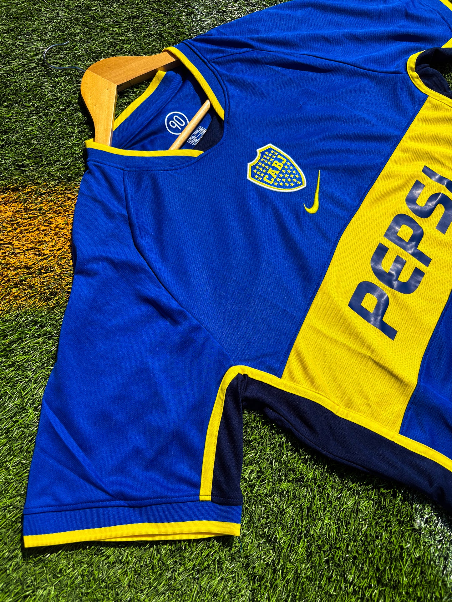 Boca Juniors 2001/2002 Home Jersey – Libertadores Champions Vintage Blue & Gold Classic - Five Of Cups Official