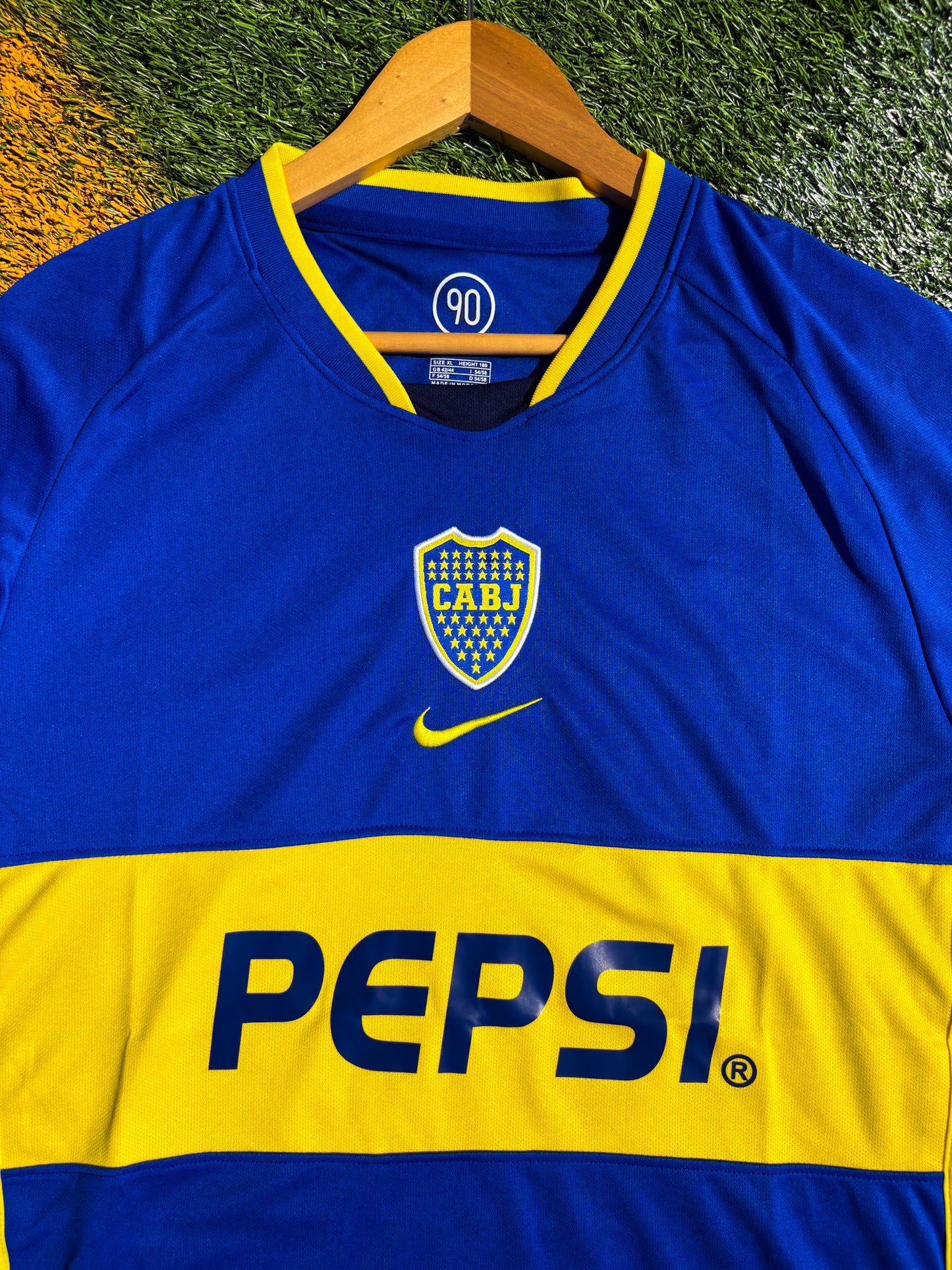 Boca Juniors 2001/2002 Home Jersey – Libertadores Champions Vintage Blue & Gold Classic - Five Of Cups Official