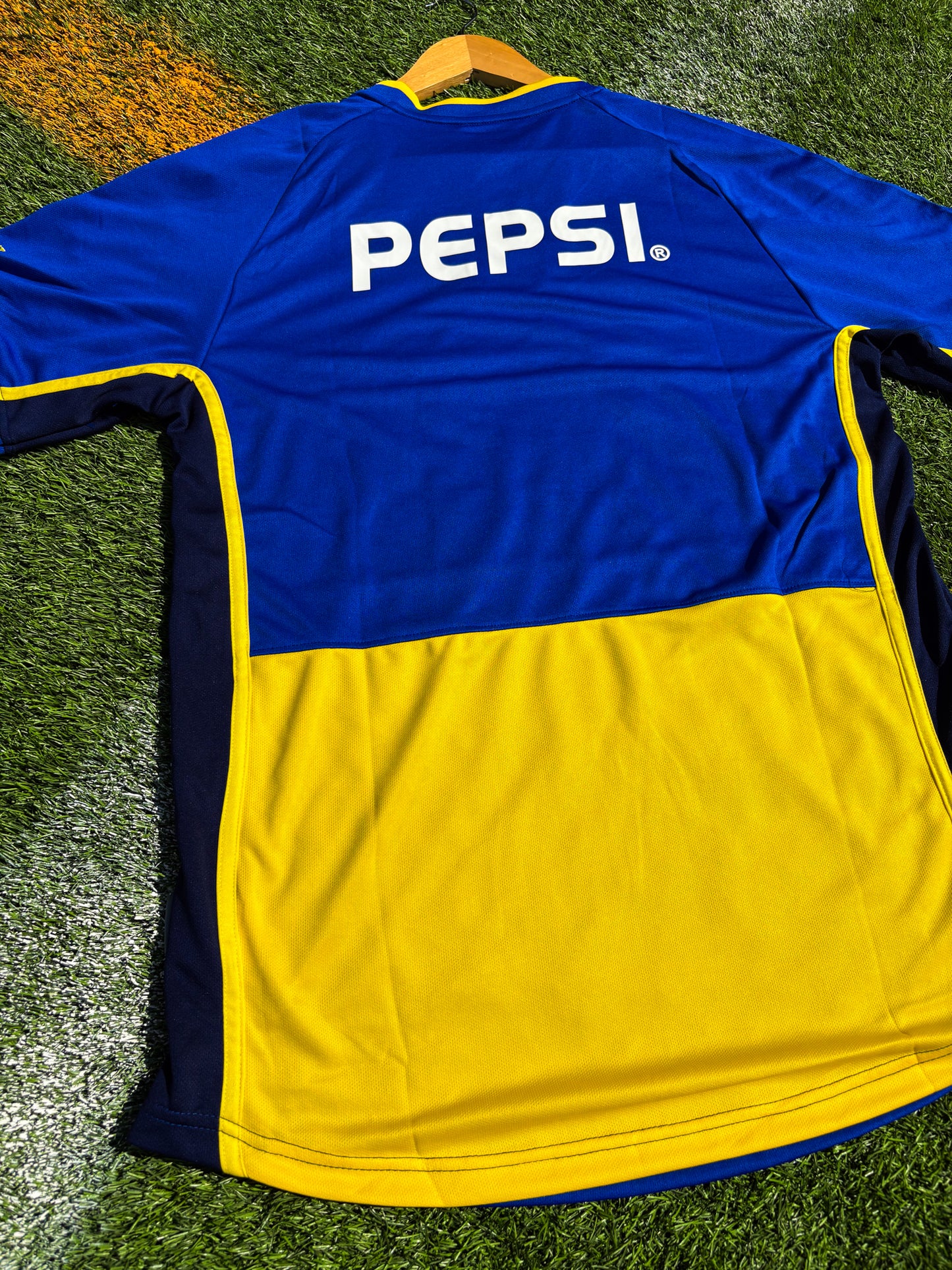 Boca Juniors 2001/2002 Home Jersey – Libertadores Champions Vintage Blue & Gold Classic - Five Of Cups Official