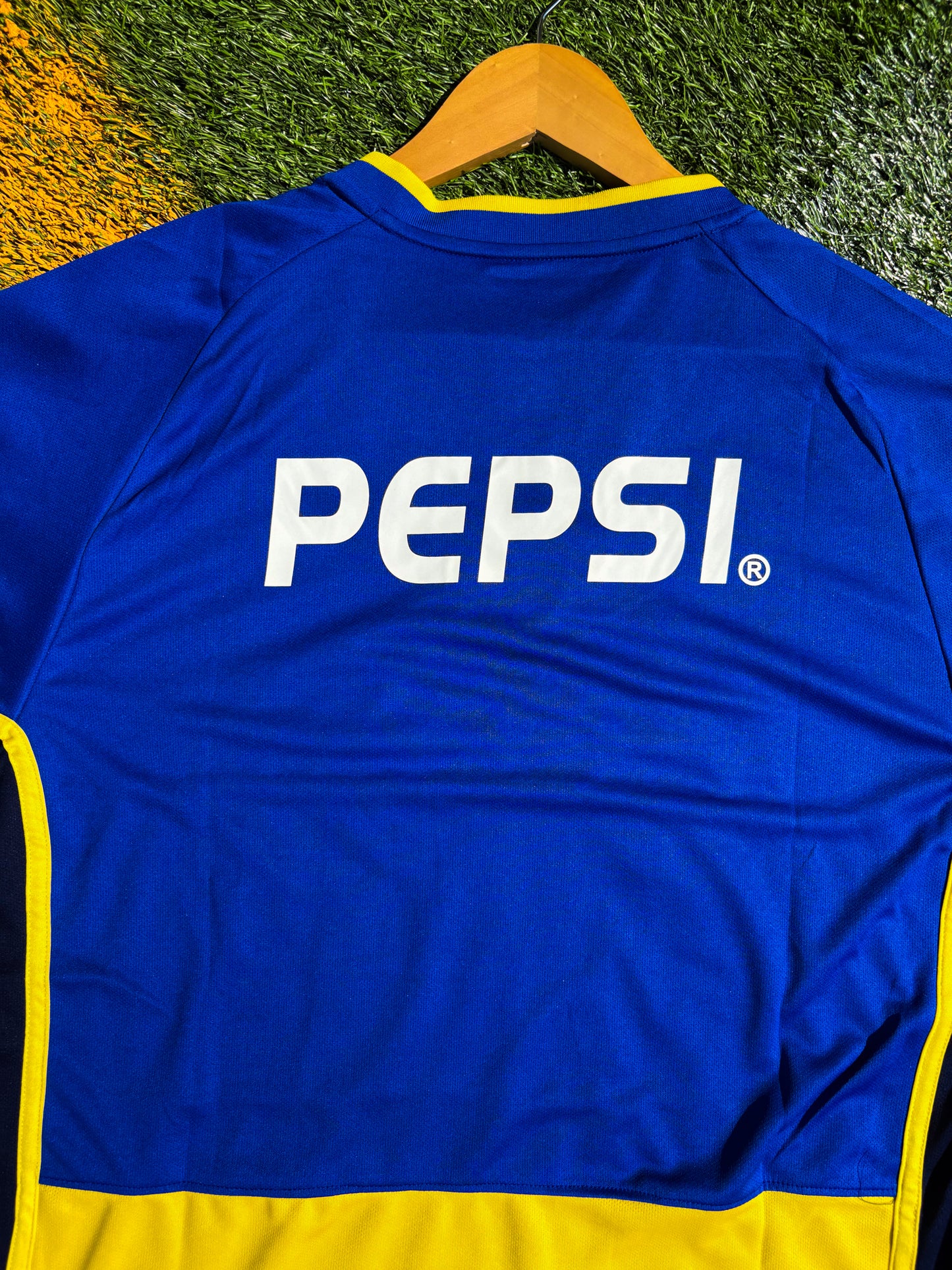 Boca Juniors 2001/2002 Home Jersey – Libertadores Champions Vintage Blue & Gold Classic - Five Of Cups Official