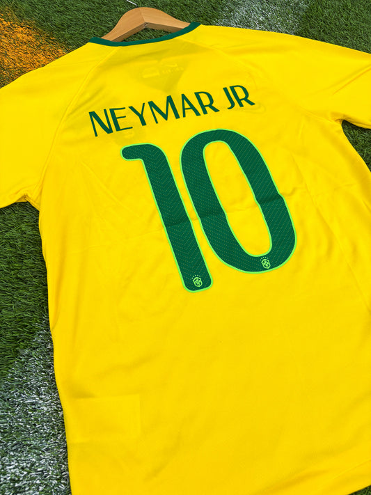 Brazil 2014 Home Neymar Jr #10 World Cup Retro Jersey – Iconic Nike Canarinho Yellow Shirt - Five Of Cups Official