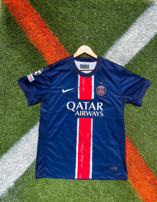 PSG 2024–2025 Champions League Winning Home Jersey – O. Dembélé #10 – Classic Blue Triumph Kit - Five Of Cups Official