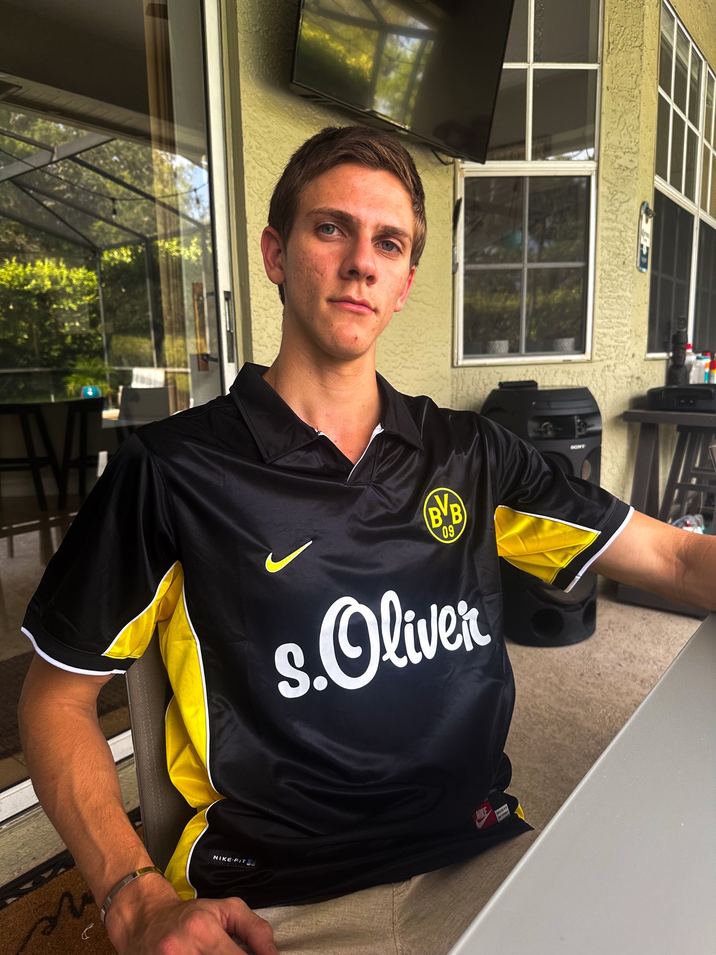 Borussia Dortmund 1998–2000 Away Jersey – Classic Black & Yellow Retro Bundesliga Kit - Five Of Cups Official