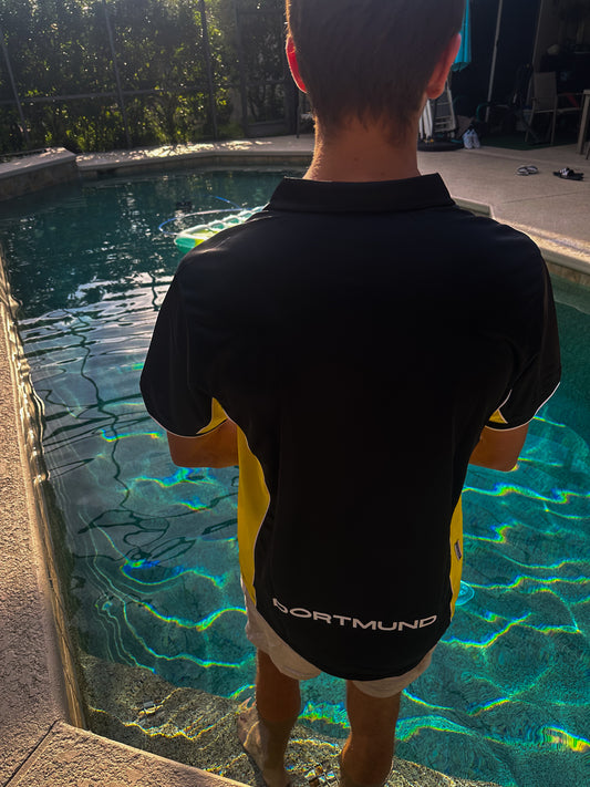 Borussia Dortmund 1998–2000 Away Jersey – Classic Black & Yellow Retro Bundesliga Kit - Five Of Cups Official