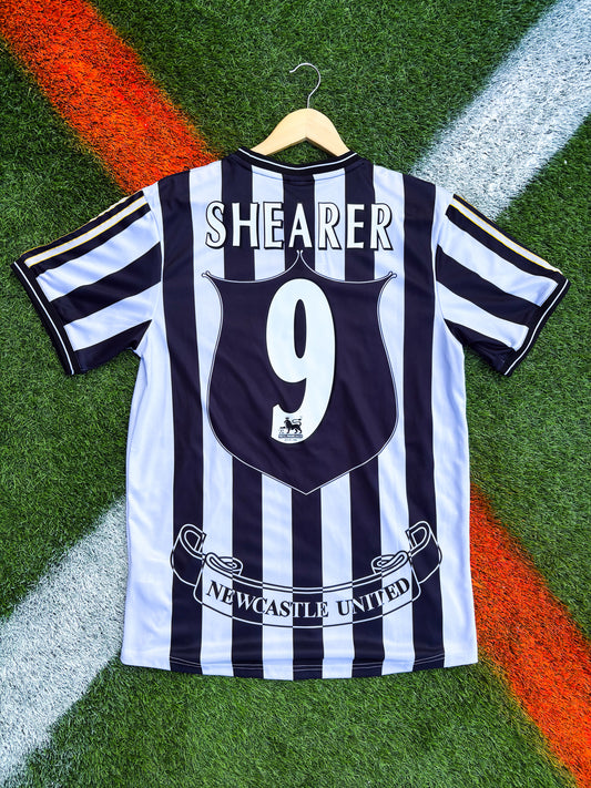 Newcastle United 1997 Home Jersey β Alan Shearer #9 β Classic Black & White Premier League Era Kit - Five Of Cups Official