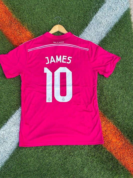 Real Madrid 2014–2015 Away Jersey – James Rodríguez #10 – Iconic Pink Retro Kit - Five Of Cups Official