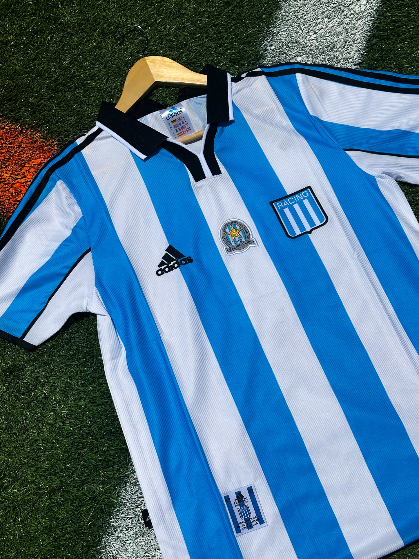 Racing Club 2000–2001 Home Jersey – Classic Sky Blue & White Striped Icon - Five Of Cups Official