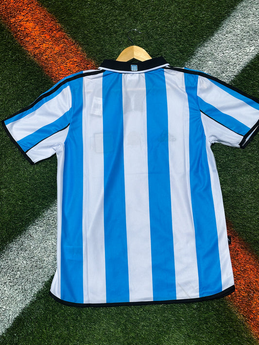 Racing Club 2000–2001 Home Jersey – Classic Sky Blue & White Striped Icon - Five Of Cups Official