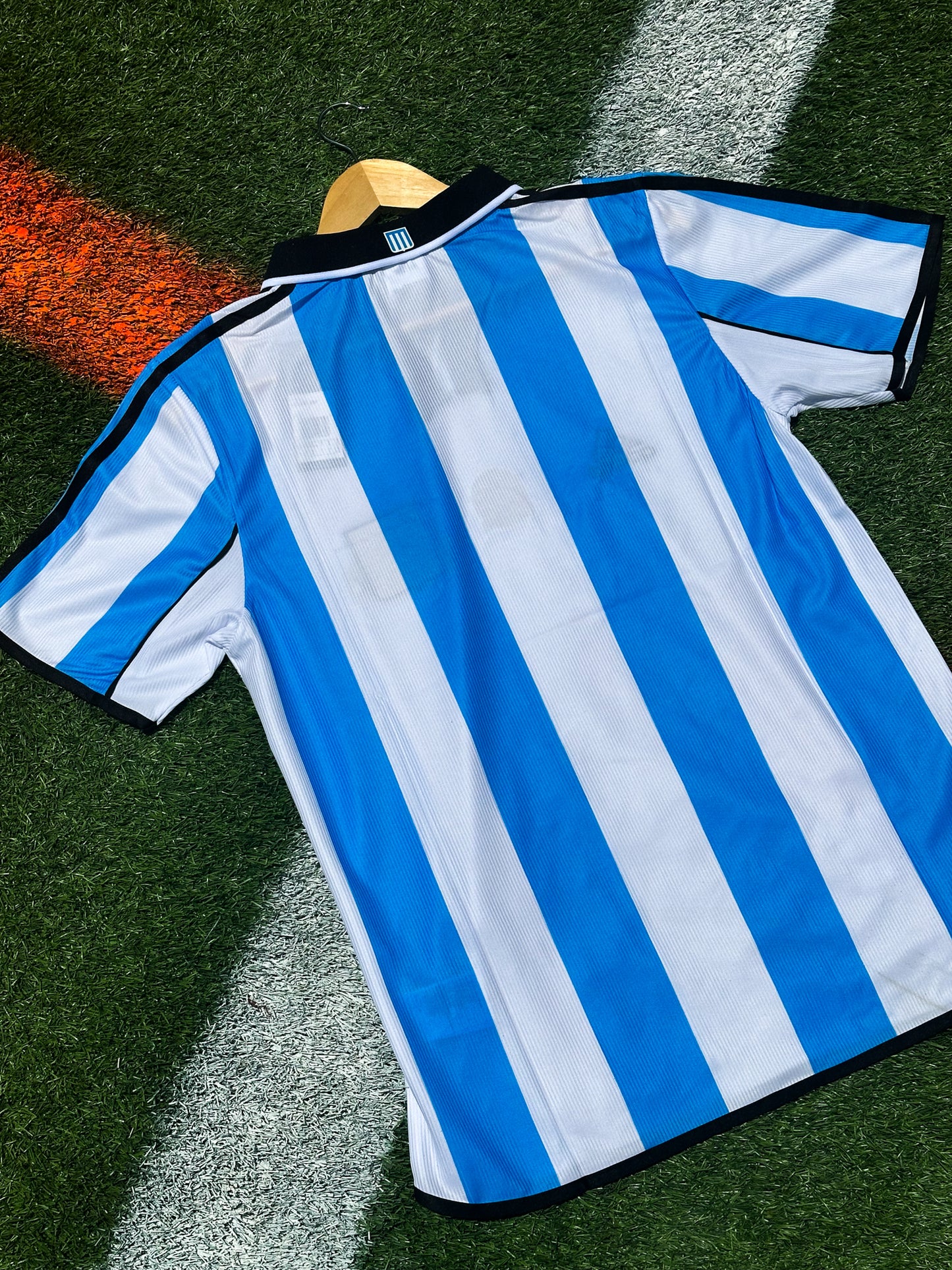 Racing Club 2000–2001 Home Jersey – Classic Sky Blue & White Striped Icon - Five Of Cups Official