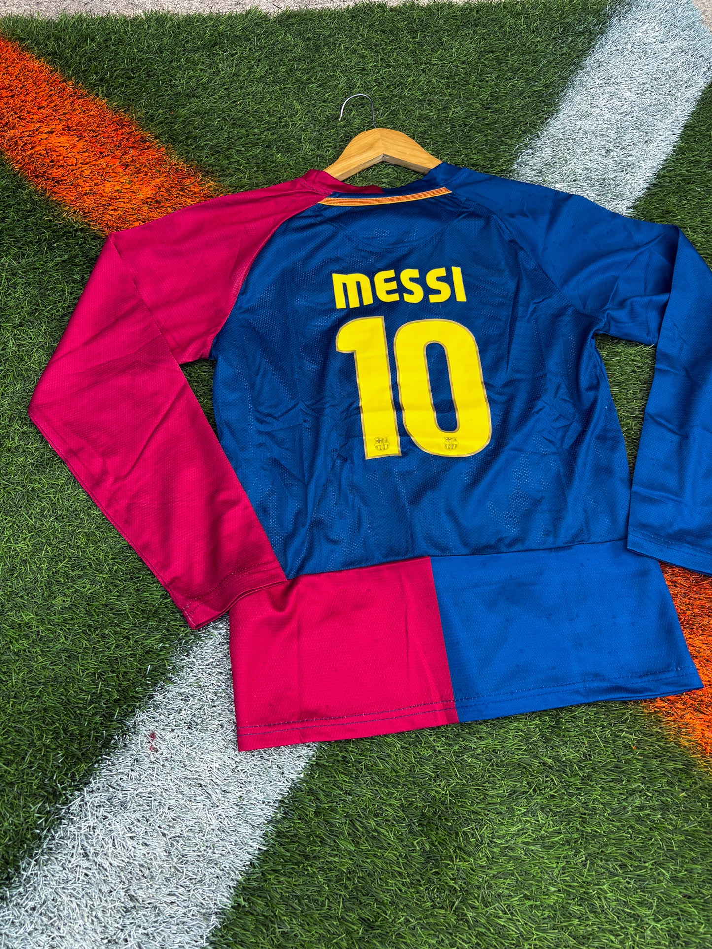 FC Barcelona 2008-2009 Home Jersey – Messi #10 Long Sleeve Vintage Guardiola Era Kids Football Kit