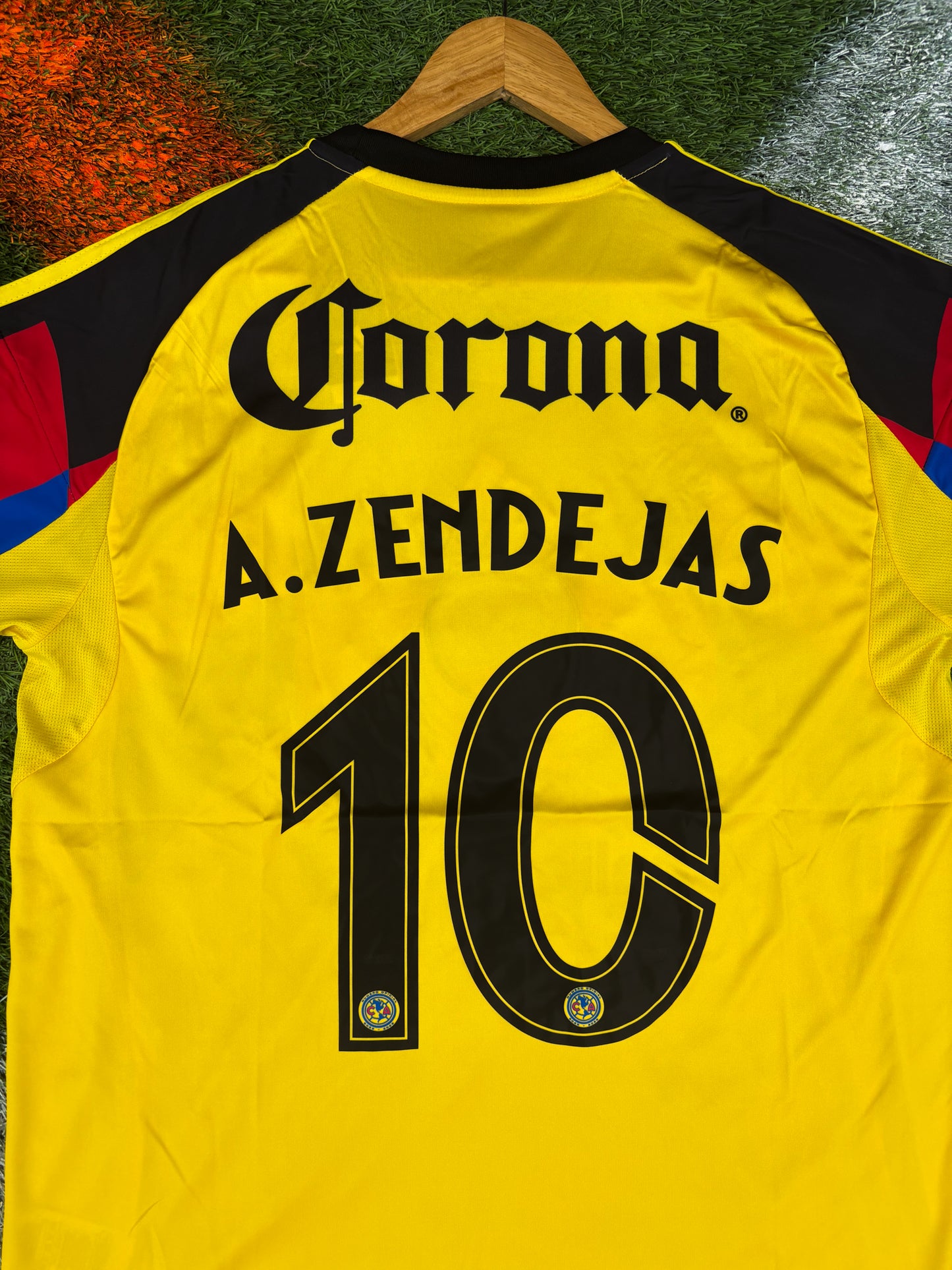 Club América 2025–26 Home Jersey – A. Zendejas #10 – Yellow & Feather Graphic by Adidas