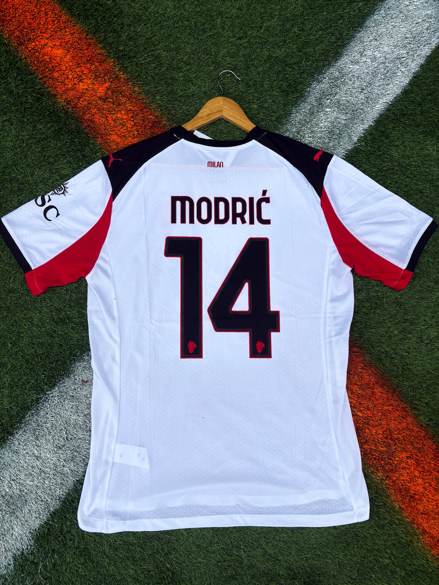 AC Milan 2025/26 Away Jersey – Modrić #14 – White & Red Devil Edition