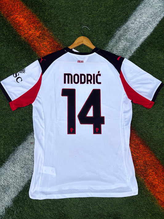 AC Milan 2025/26 Away Jersey – Modrić #14 – White & Red Devil Edition