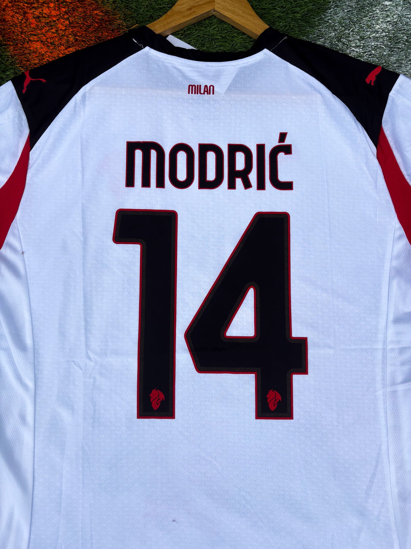 AC Milan 2025/26 Away Jersey – Modrić #14 – White & Red Devil Edition
