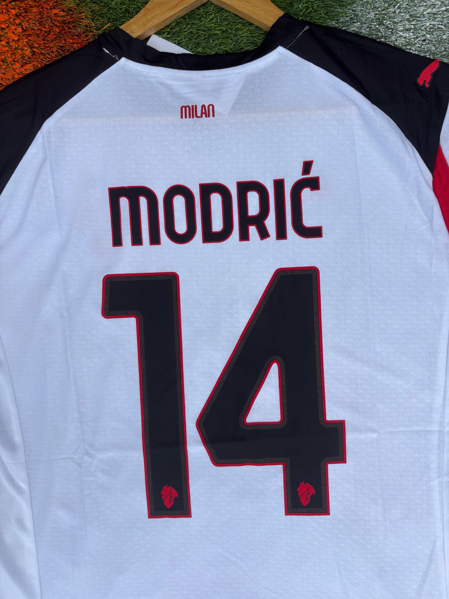 AC Milan 2025/26 Away Jersey – Modrić #14 – White & Red Devil Edition