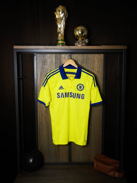 Chelsea 2014/15 Away Jersey – Hazard #10 – Adult Small – Yellow Adidas Shirt (MPN: M37745)