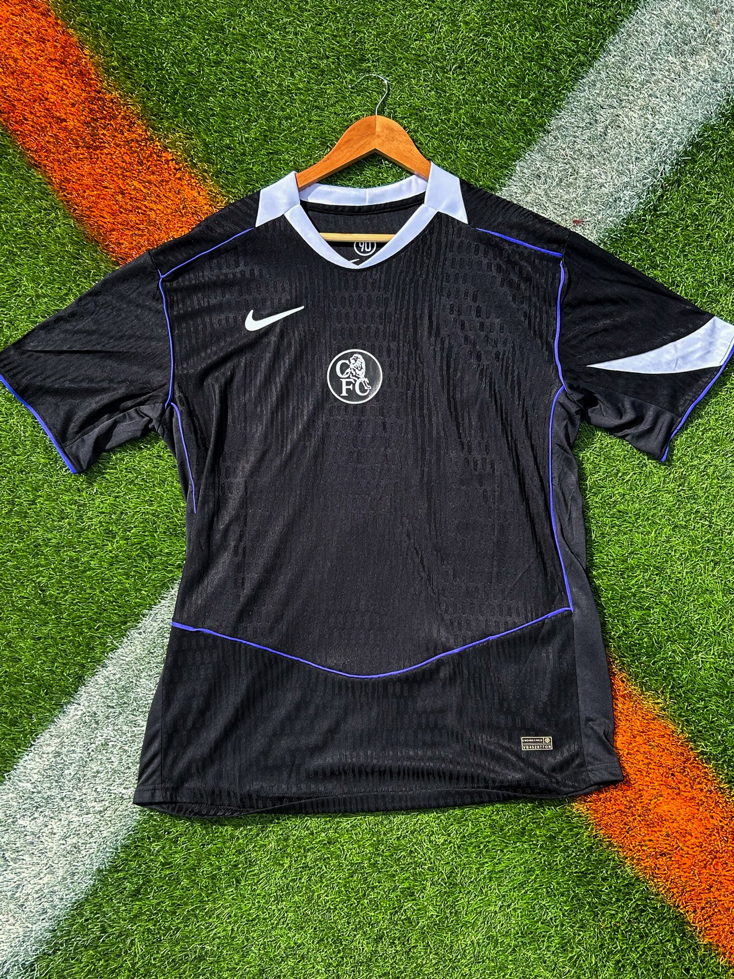 Chelsea 2025–26 Third Jersey – Black & Game Royal – Total 90 Anniversary Edition