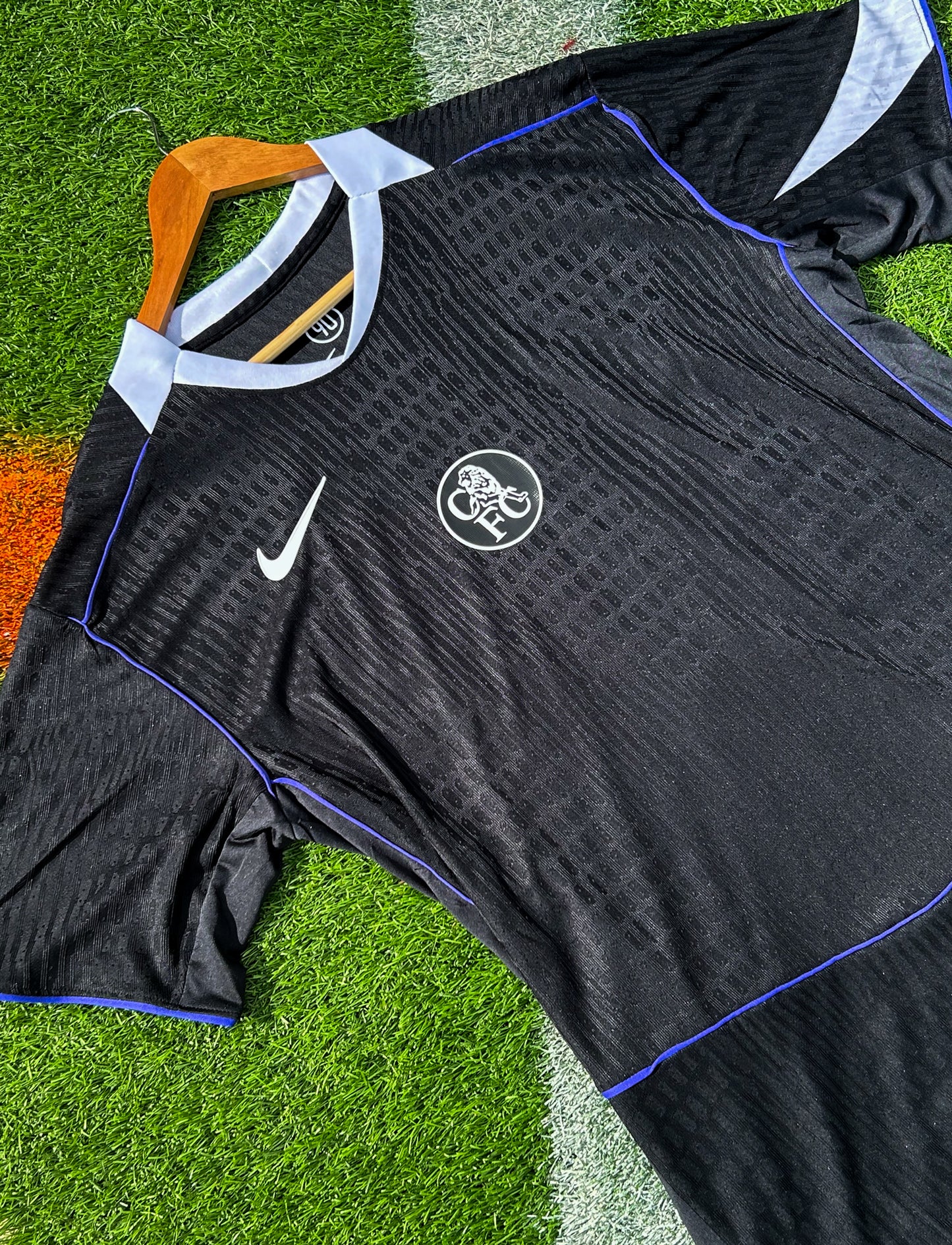Chelsea 2025–26 Third Jersey – Black & Game Royal – Total 90 Anniversary Edition