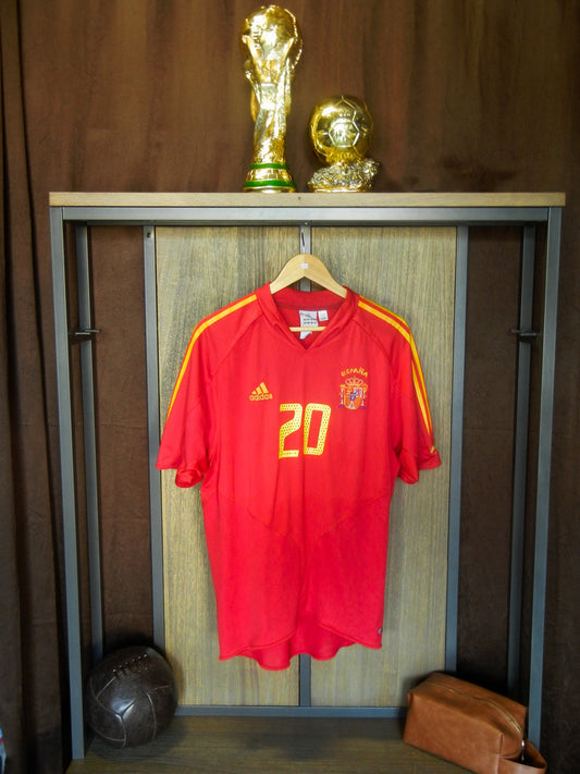 Spain 2004/2006 Home Jersey – Xavi #20 – Size L – Red Adidas Shirt (MPN: 600179)
